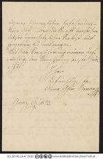 Handschriftliches Dokument auf beigem Papier. Historische Schrift, vermutlich ein Brief oder amtlicher Text.