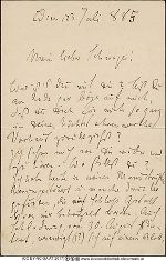 Hugo Wolf Brief 23.07.1885 I