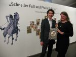 A9-Abteilungsleiter Patrick Schnabl und Bibliotheksleiterin Katharina Kocher-Lichem haben die Ausstellung eröffnet. © LB