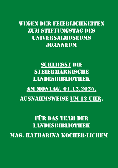 Öffnungszeiten Landesbibliothek © LB