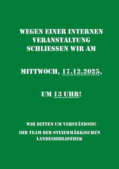 Reguläre Öffnungszeiten Landesbibliothek