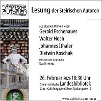 Einladung zur Lesung der Steirischen Autoren am 26.2.2026