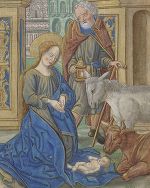 Die Darstellung der hl. Familie stammt aus „Heures a lusaige de Romme tout au long sans riens requerir“,  T 55785 II. © LB