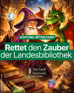 Achtung, Rätselfans: Die Magie der Landesbibliothek ist in Gefahr! © KI generiertes Bild