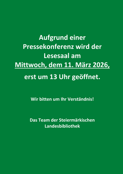 Öffnungszeiten Landesbibliothek © LB