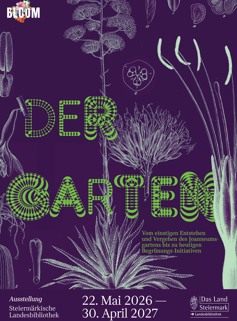 "Der Garten" - die neue Ausstellung in der Landesbibliothek ab 22. Mai 2026.