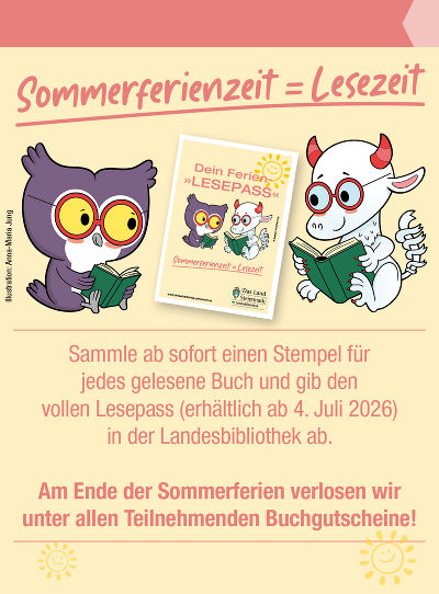Ferien-Lesepassaktion 2026 © LB, Illustrationen: Anna-Maria Jung