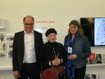 Michael Schilhan, Michaela Mayer-Michnay und Katharina Kocher-Lichem bei der Eröffnung in der Landesbibliothek (v.l.) © LB