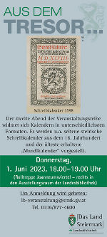 Schreibkalender aus dem Tresor der Steiermärkischen Landesbibliothek