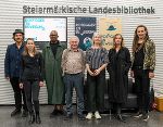 Die Peter Rosegger-Literaturpreisträger: Ferdinand Schmalz, Ulrike Haidacher, Fiston Mwanza Mujila, Felix Mitterer, Marlene Streeruwitz, Valerie Fritsch und Max Höfler (v.li.)